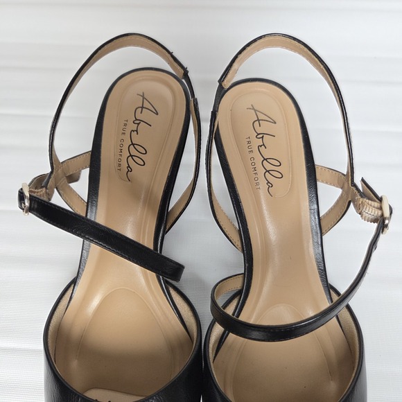 Abella True Comfort Pumps Women's 9.5M Black Cushioned Dress Shoe 2" Heel - Picture 3 of 9